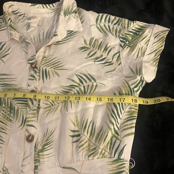 H&M Palm Leaf Button Front Dress NWOT Size 10 - Picture 7 of 9